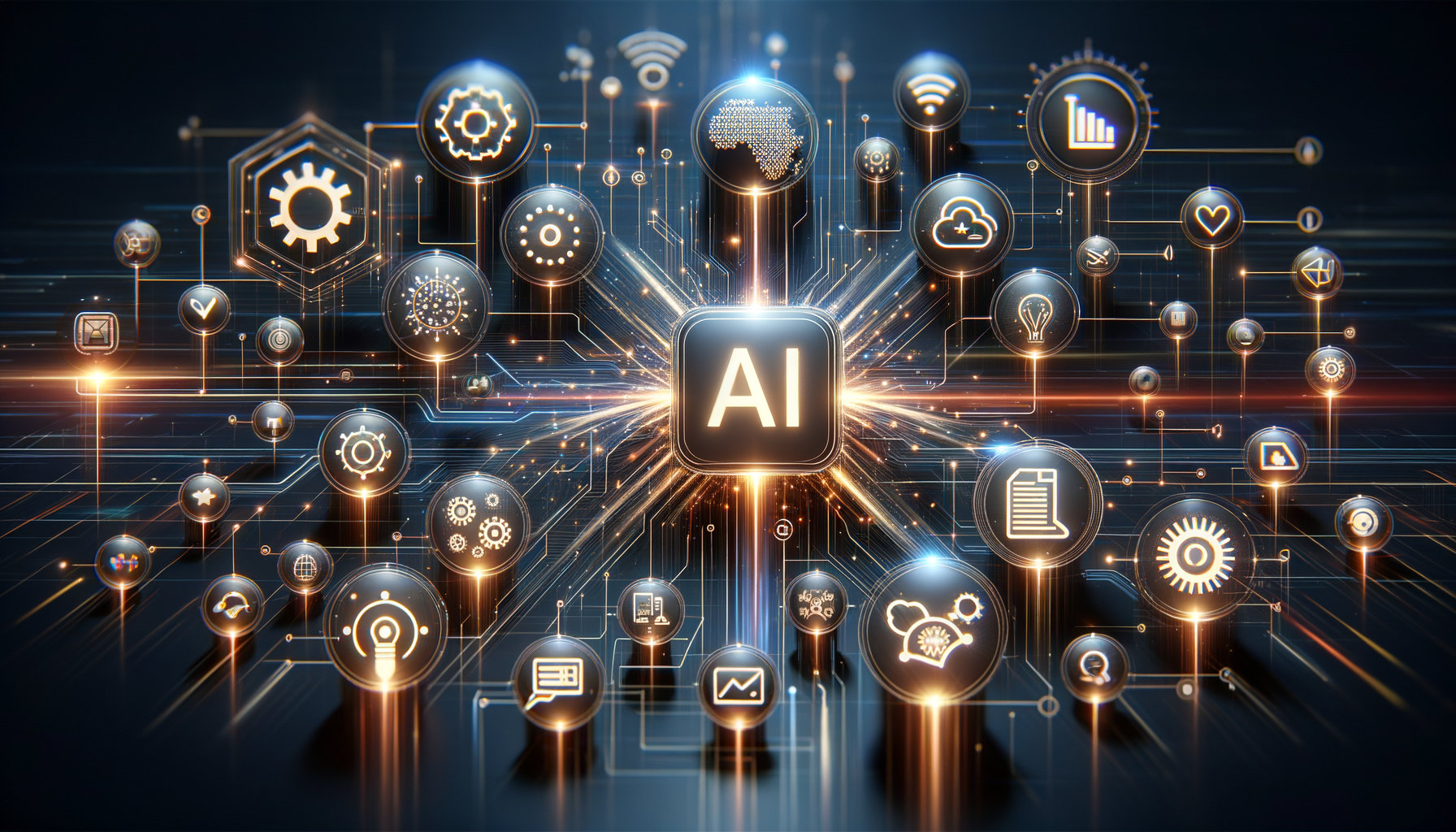 様々なAIツールが連携するイメージ